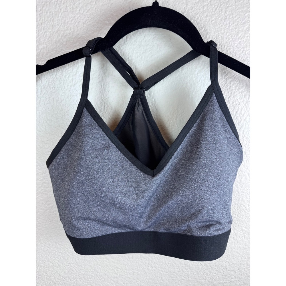 Athletic Works Sports Bra Medium Gray Black Minimalist Activewear Athleisure